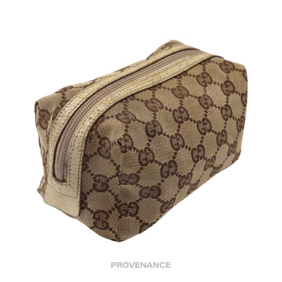 🔴 Gucci GG Canvas Zip Pouch - Brown  Ivory - Picture 4 of 10